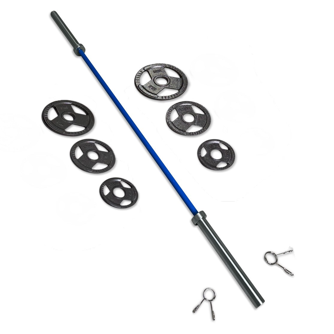 25-37.5kg Cast Iron Tri-Grip Barbell Set