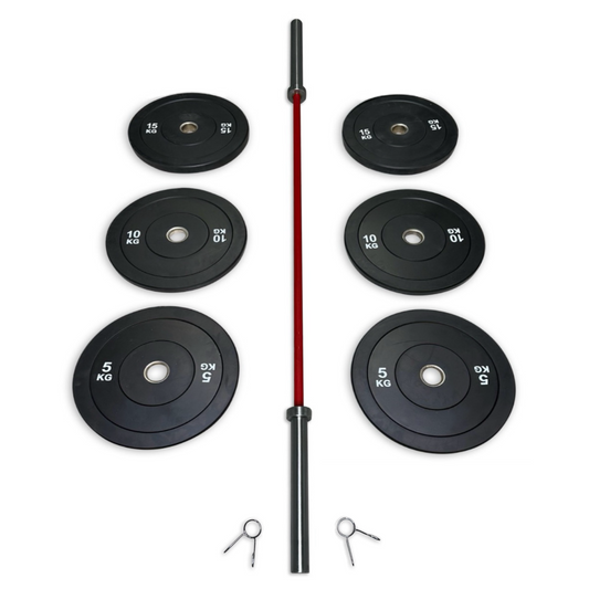 68-80kg Bumper Barbell Set
