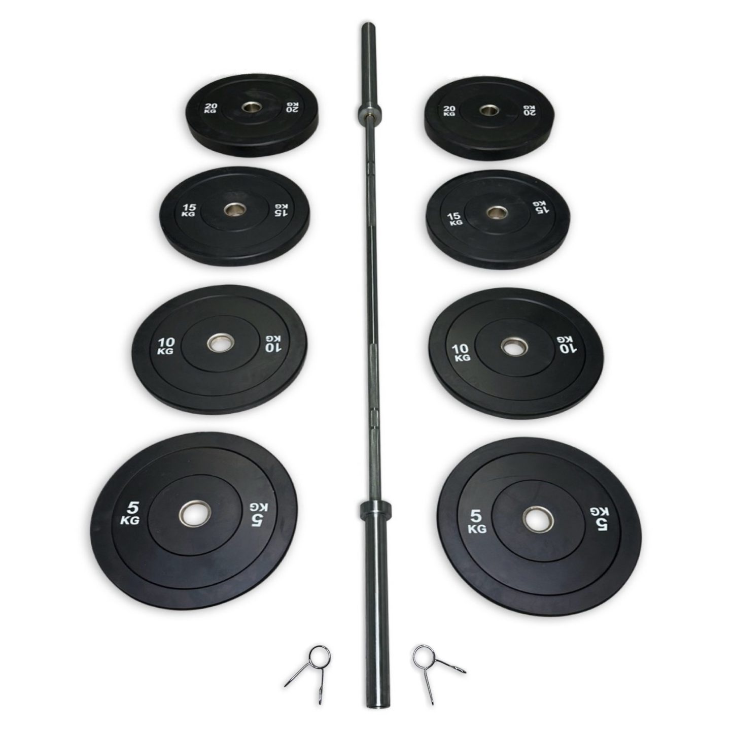 108-120kg Bumper Barbell Set