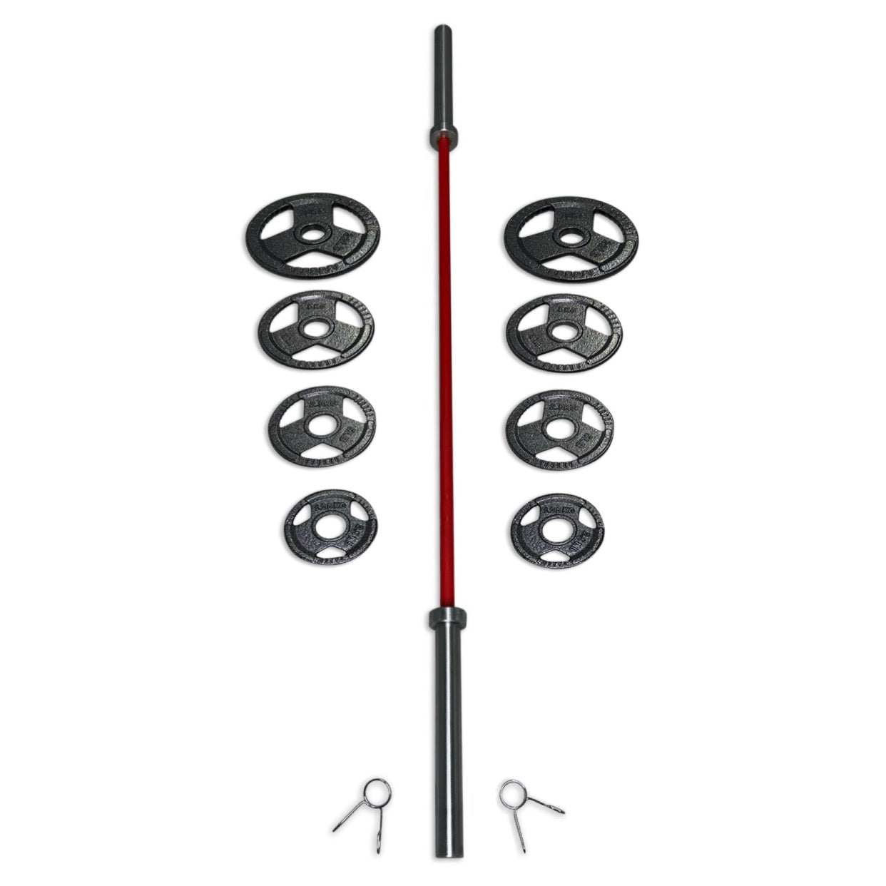 45-57.5kg Cast Iron Tri-Grip Barbell Set