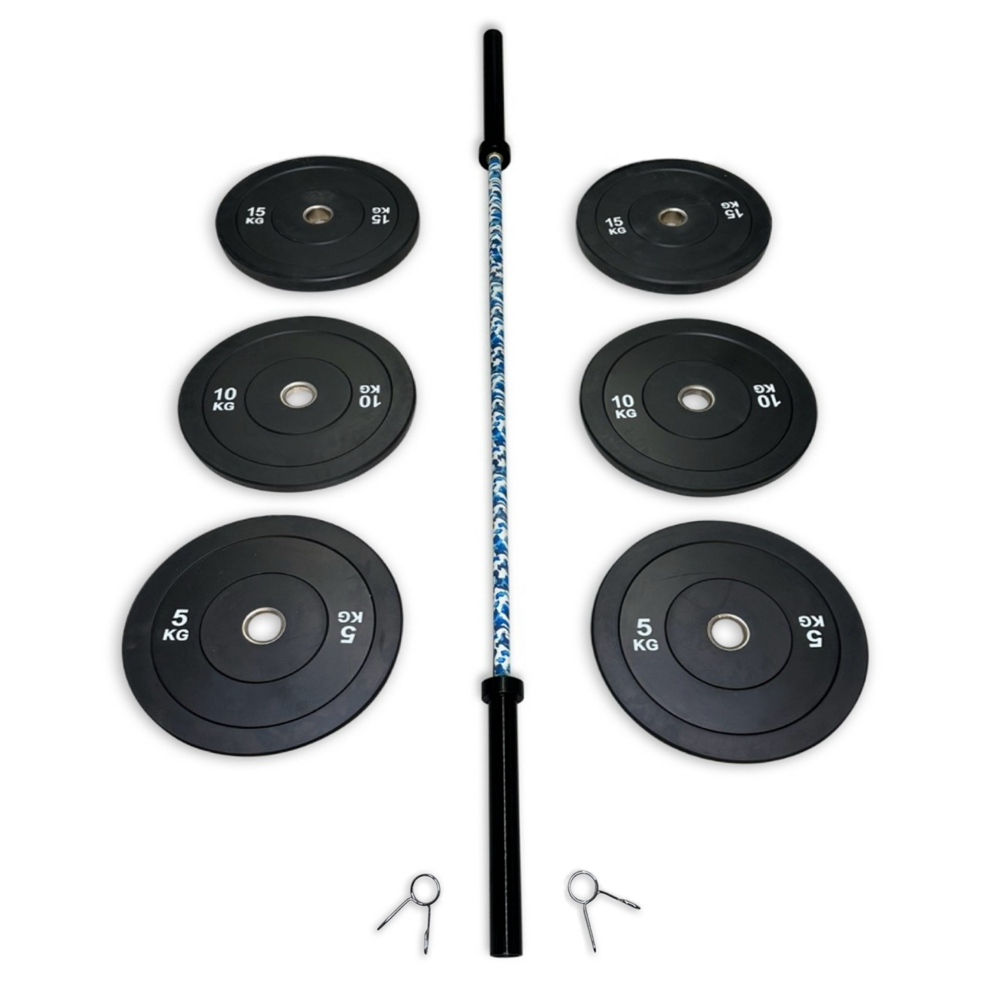 68-80kg Bumper Barbell Set