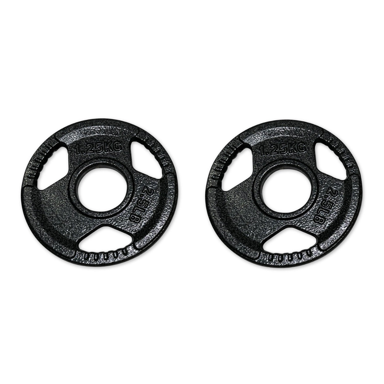 2x 1.25kg Cast Iron Tri-Grip Plates
