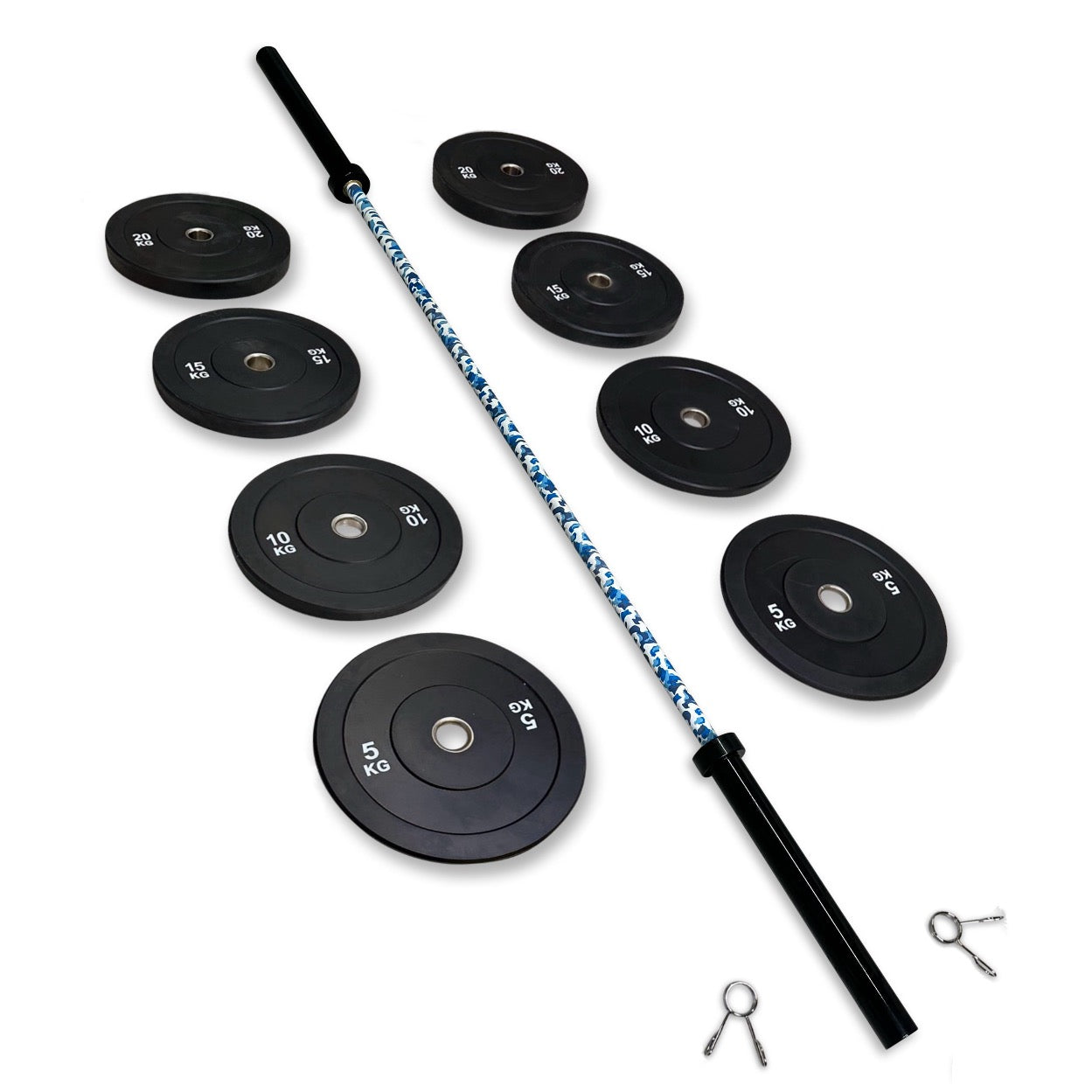 108-120kg Bumper Barbell Set
