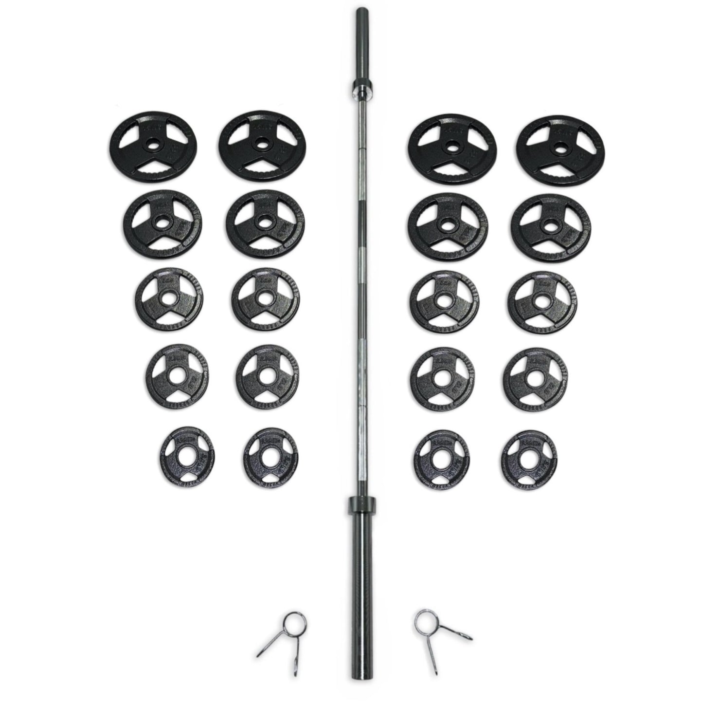 155kg Cast Iron Tri-Grip Barbell Set