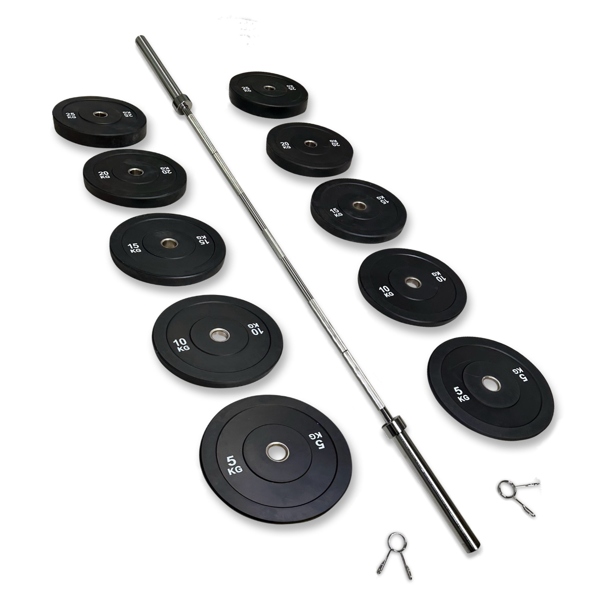 170kg Bumper Barbell Set