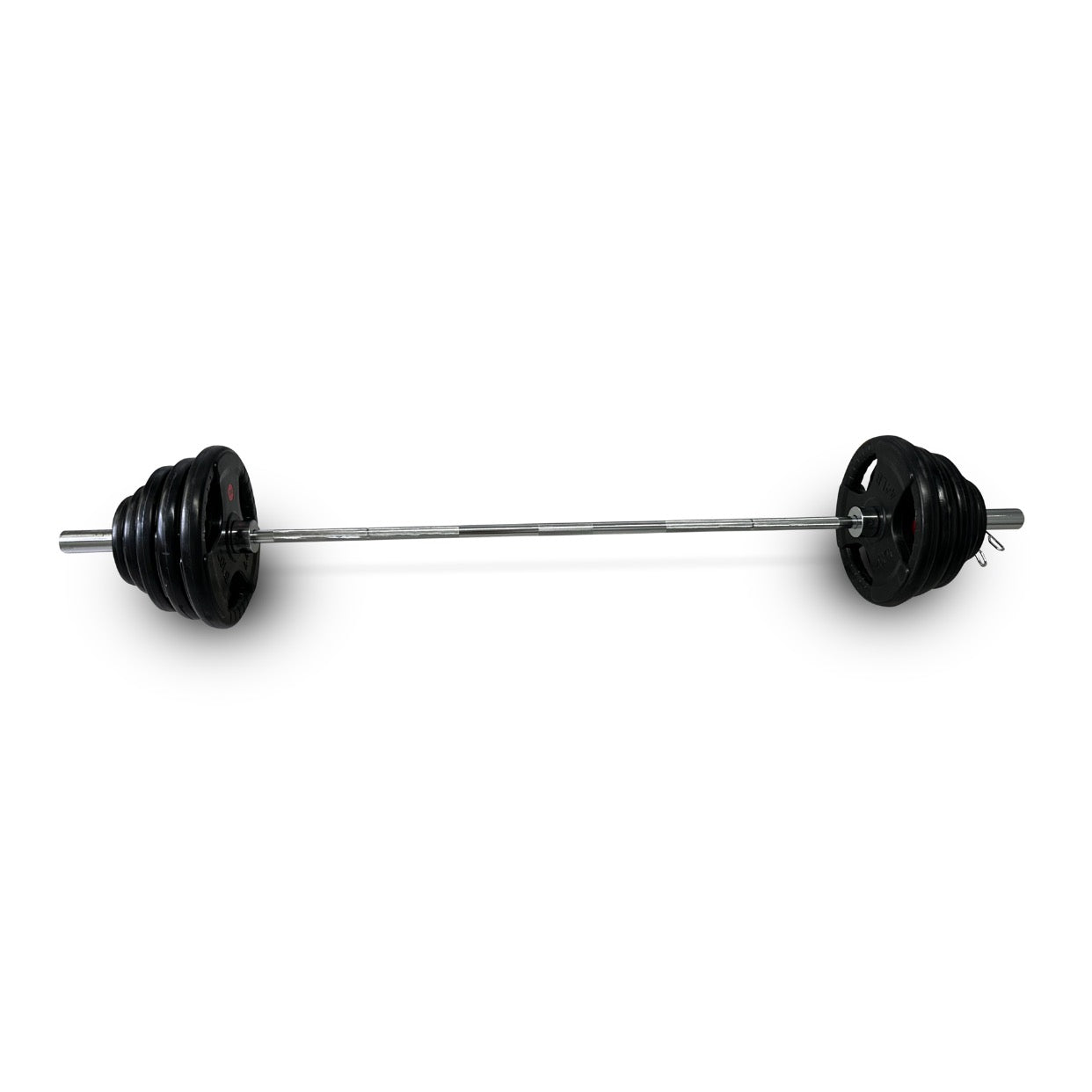113-125kg Rubber Coated Tri-Grip Barbell Set