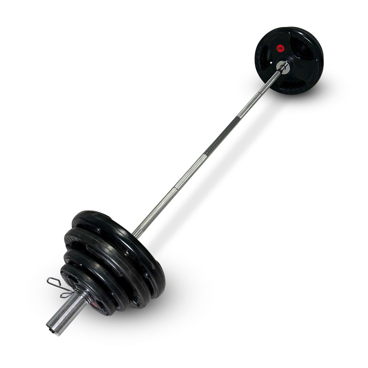73-85kg Rubber Coated Tri-Grip Barbell Set