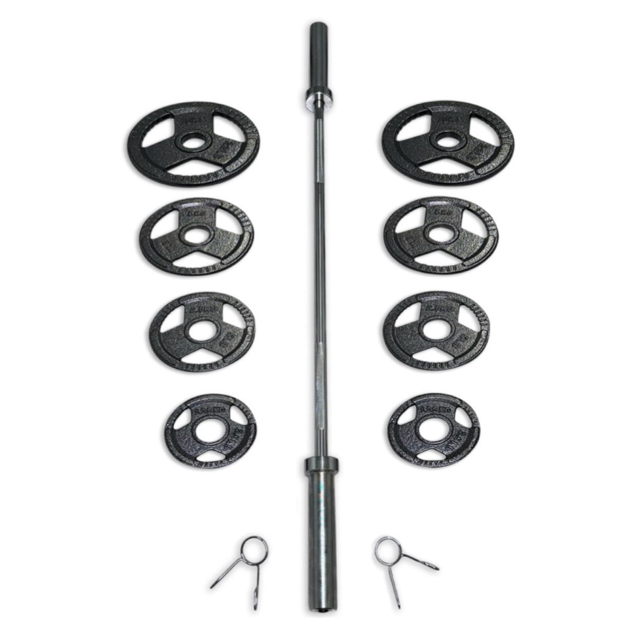 45-57.5kg Cast Iron Tri-Grip Barbell Set
