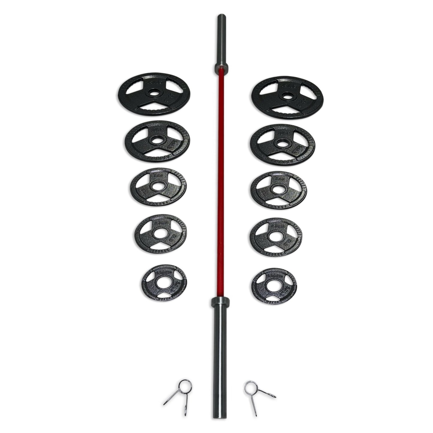 75-87.5kg Cast Iron Tri-Grip Barbell Set