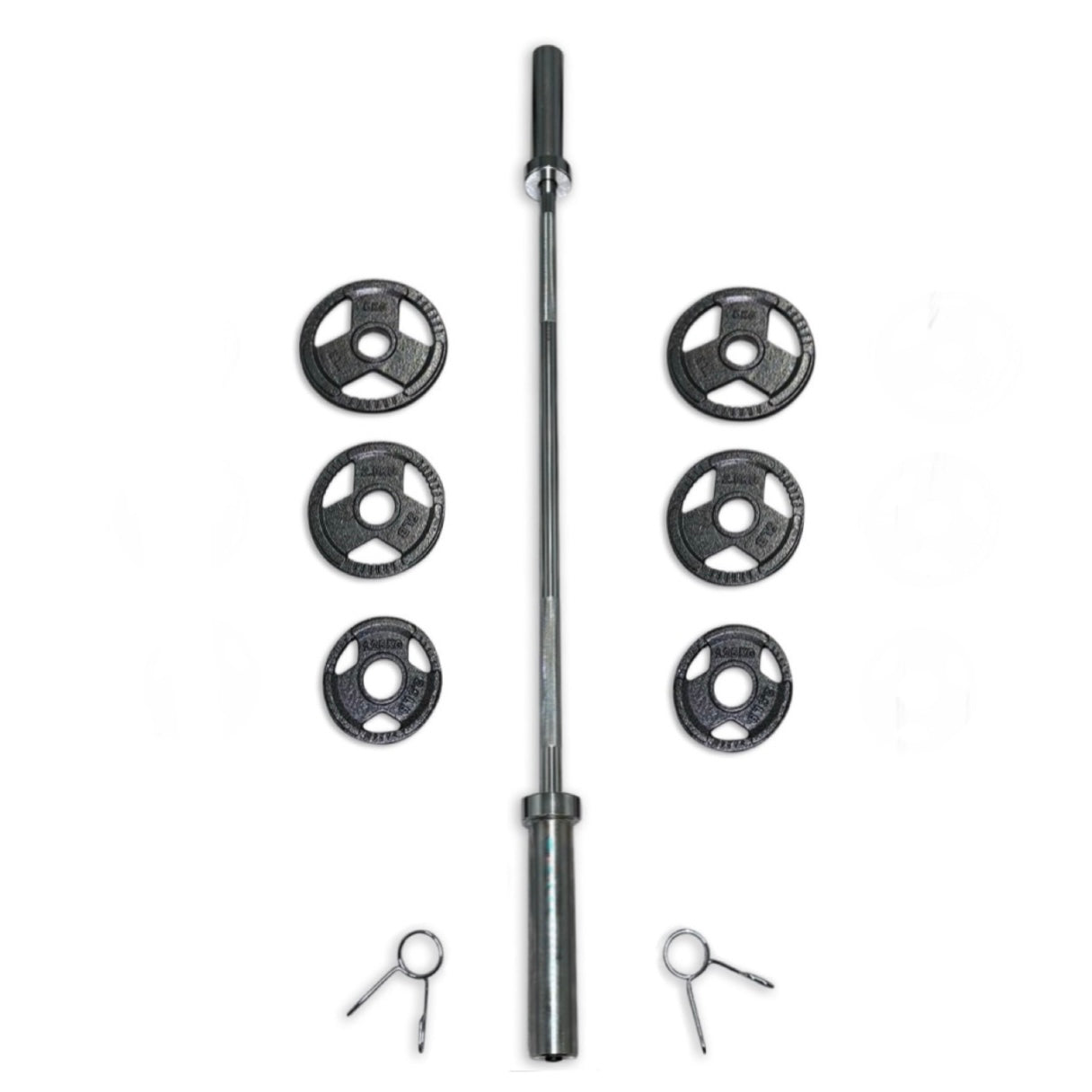 25-37.5kg Cast Iron Tri-Grip Barbell Set