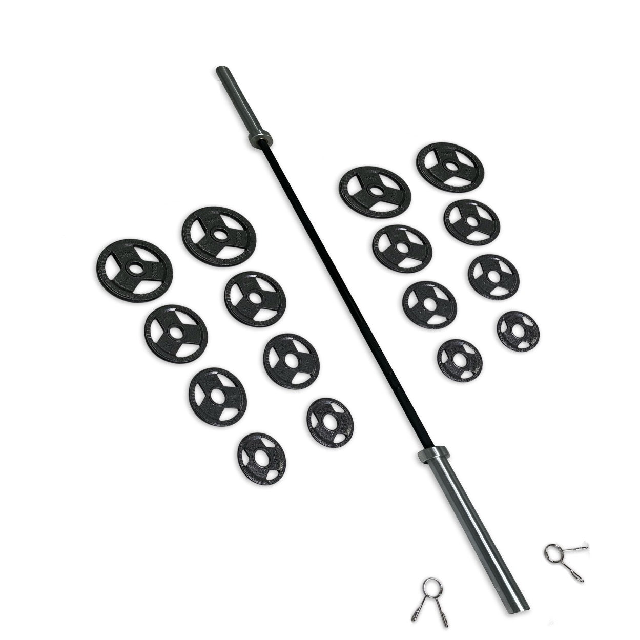 95kg Cast Iron Tri-Grip Barbell Set