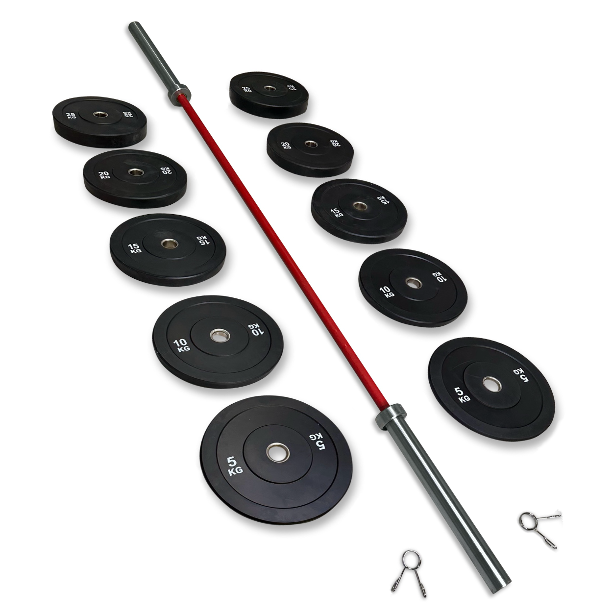 170kg Bumper Barbell Set