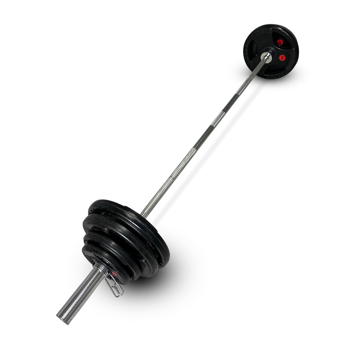 73-85kg Rubber Coated Tri-Grip Barbell Set