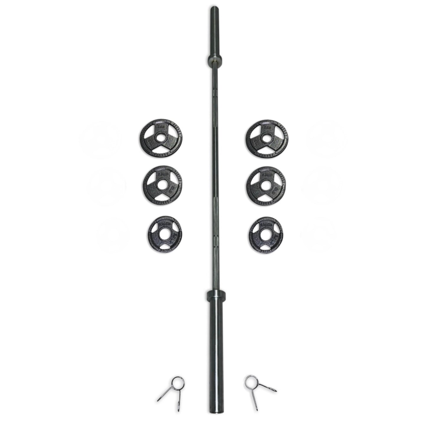 25-37.5kg Cast Iron Tri-Grip Barbell Set