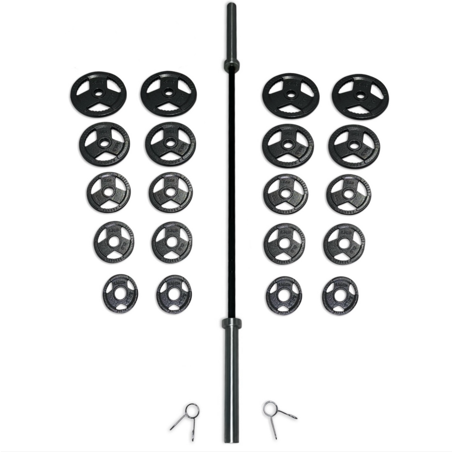 155kg Cast Iron Tri-Grip Barbell Set