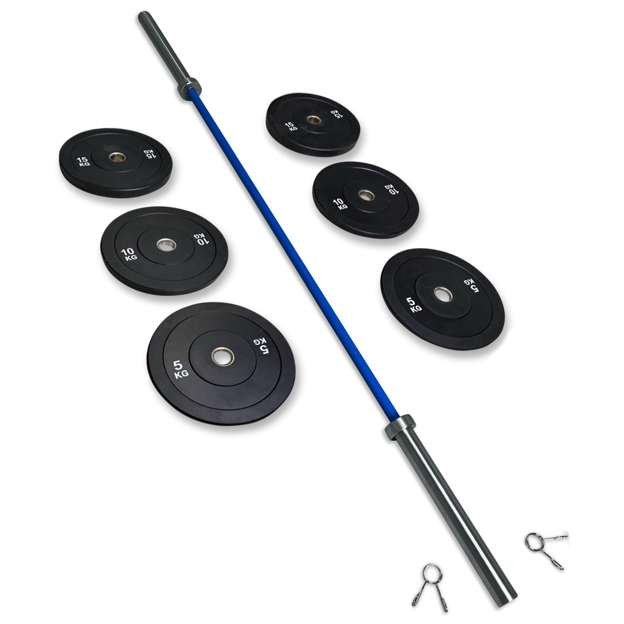 68-80kg Bumper Barbell Set