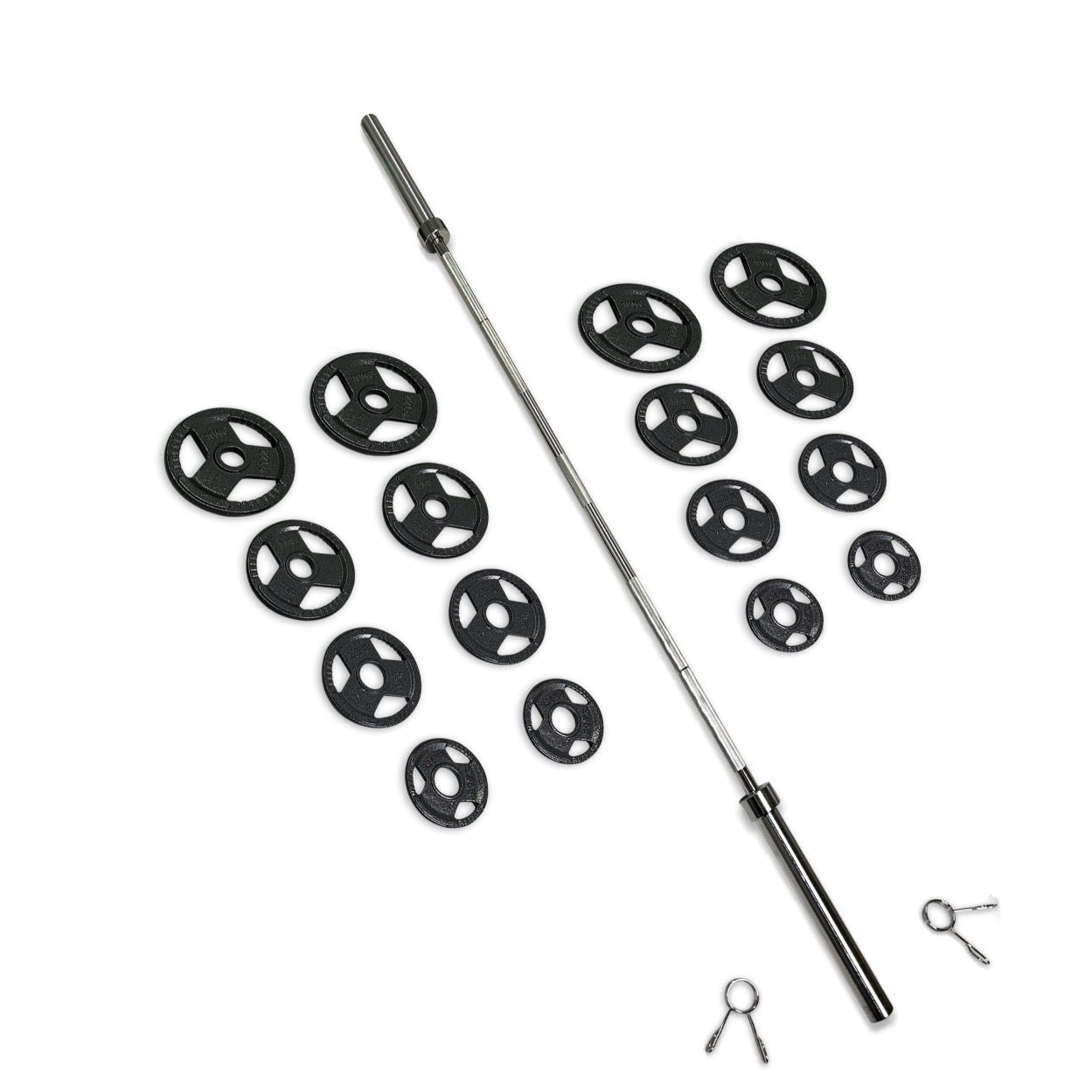95kg Cast Iron Tri-Grip Barbell Set