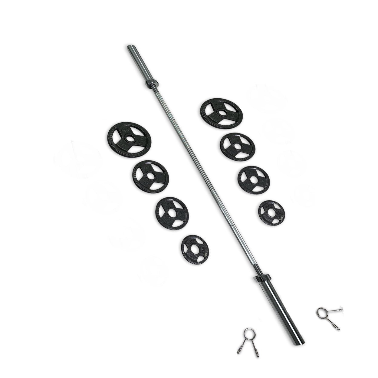 45-57.5kg Cast Iron Tri-Grip Barbell Set