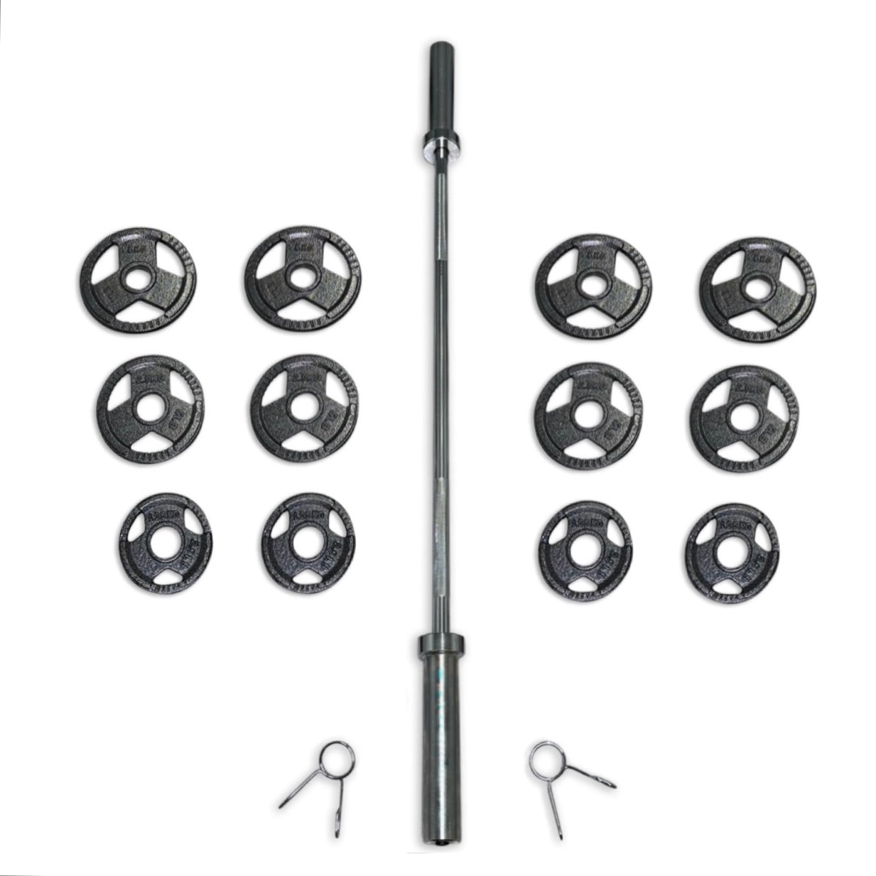 43-55kg Cast Iron Tri-Grip Barbell Set