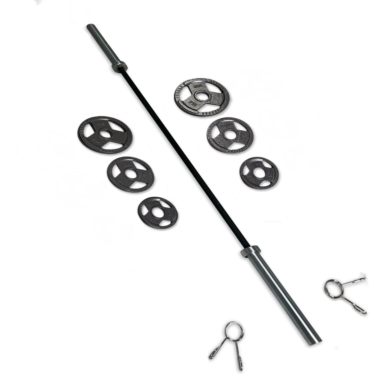 25-37.5kg Cast Iron Tri-Grip Barbell Set