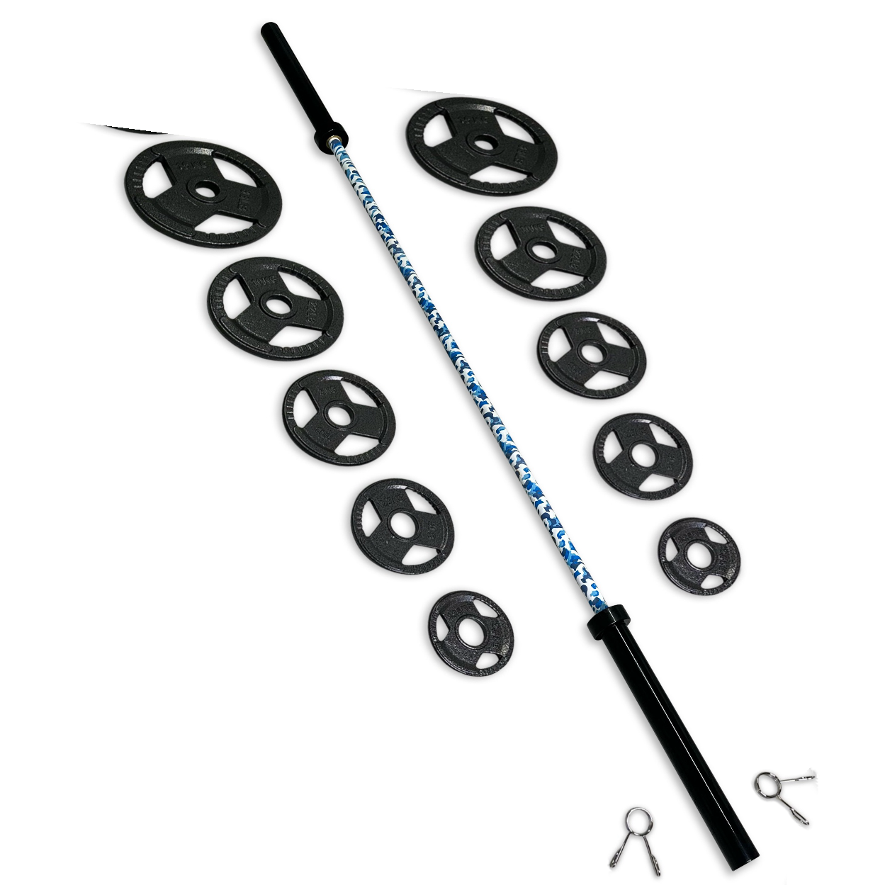 75-87.5kg Cast Iron Tri-Grip Barbell Set