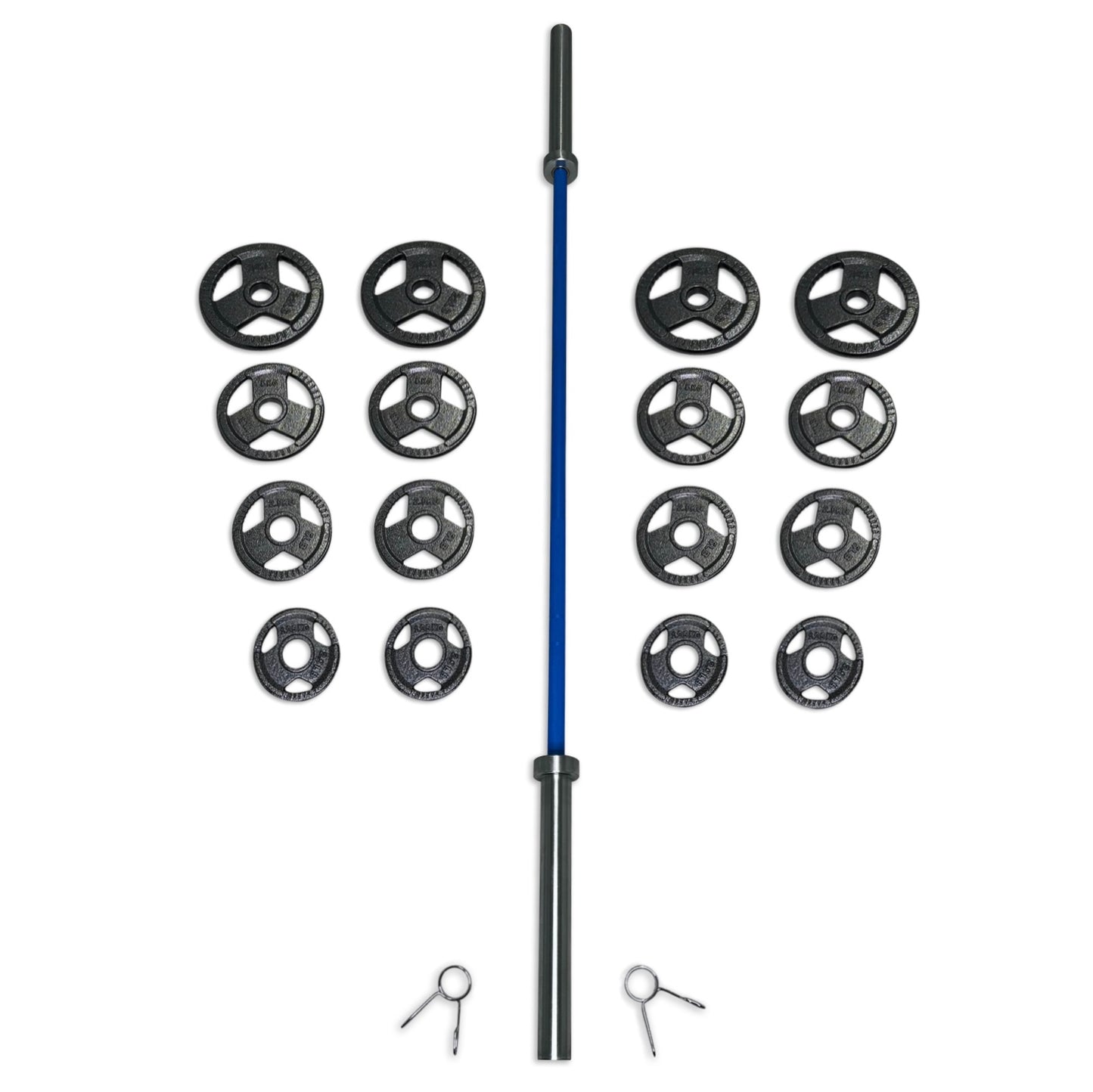 95kg Cast Iron Tri-Grip Barbell Set