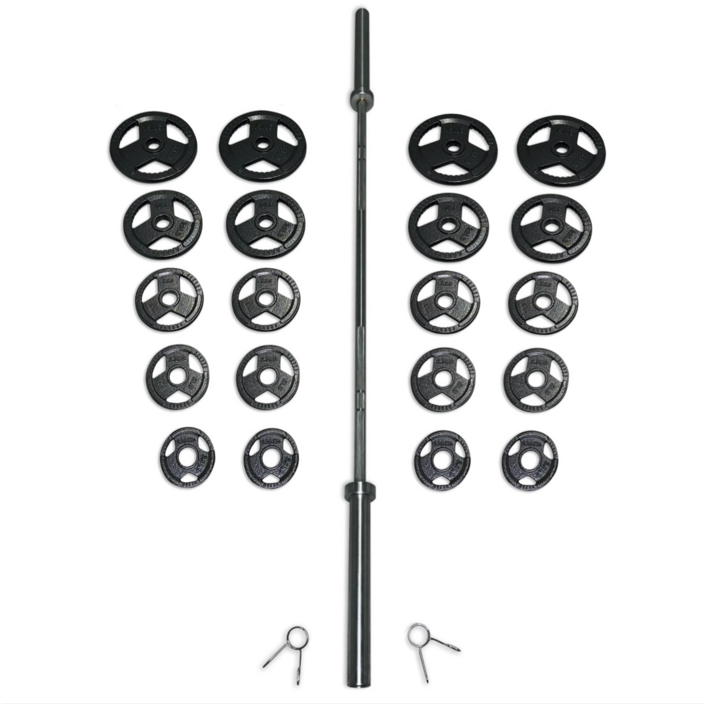 155kg Cast Iron Tri-Grip Barbell Set