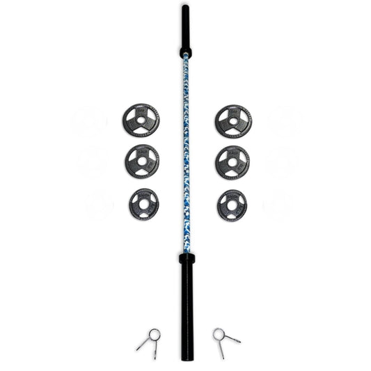 25-37.5kg Cast Iron Tri-Grip Barbell Set