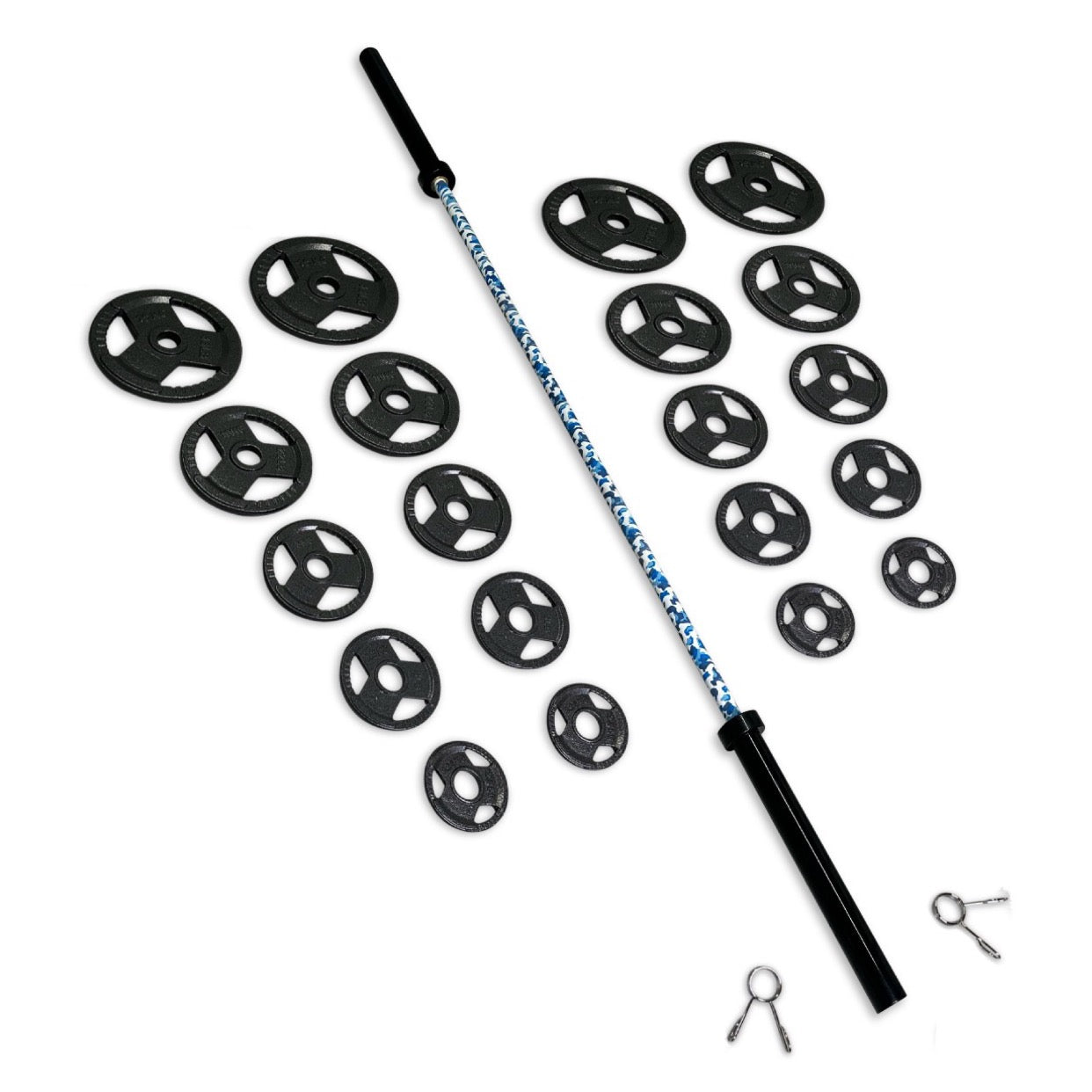 155kg Cast Iron Tri-Grip Barbell Set