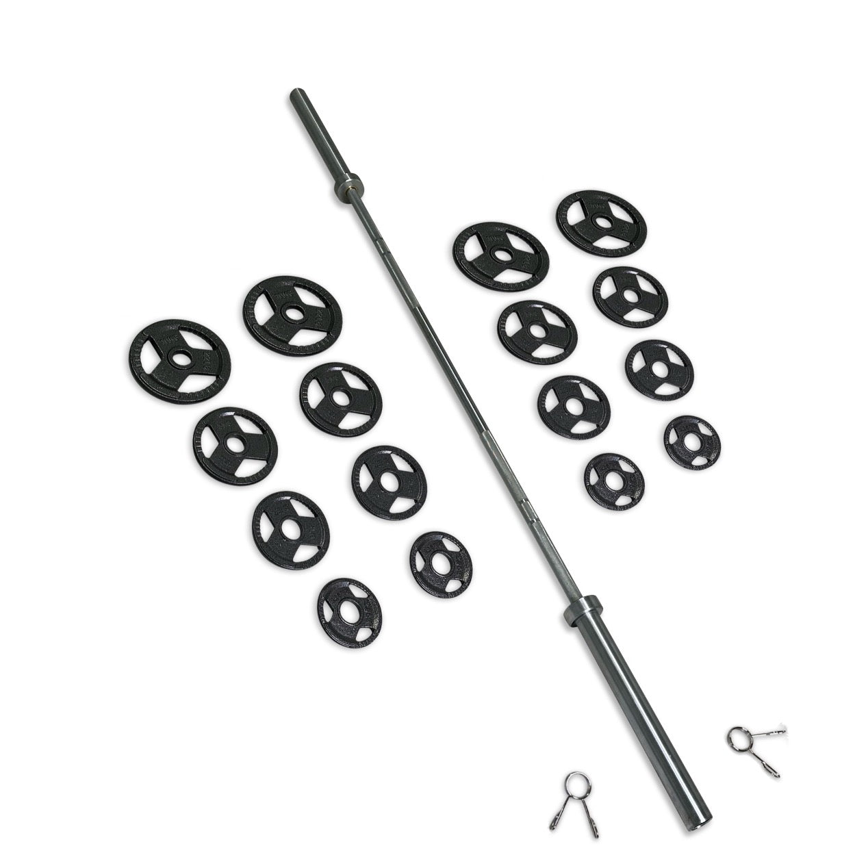 95kg Cast Iron Tri-Grip Barbell Set