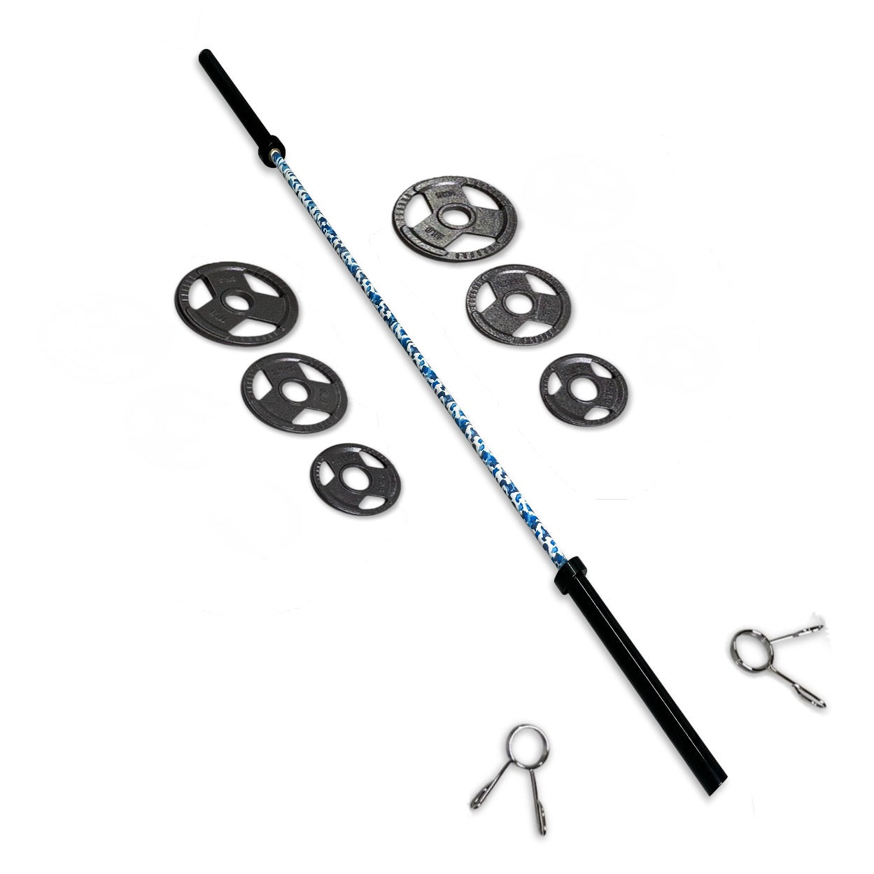 25-37.5kg Cast Iron Tri-Grip Barbell Set