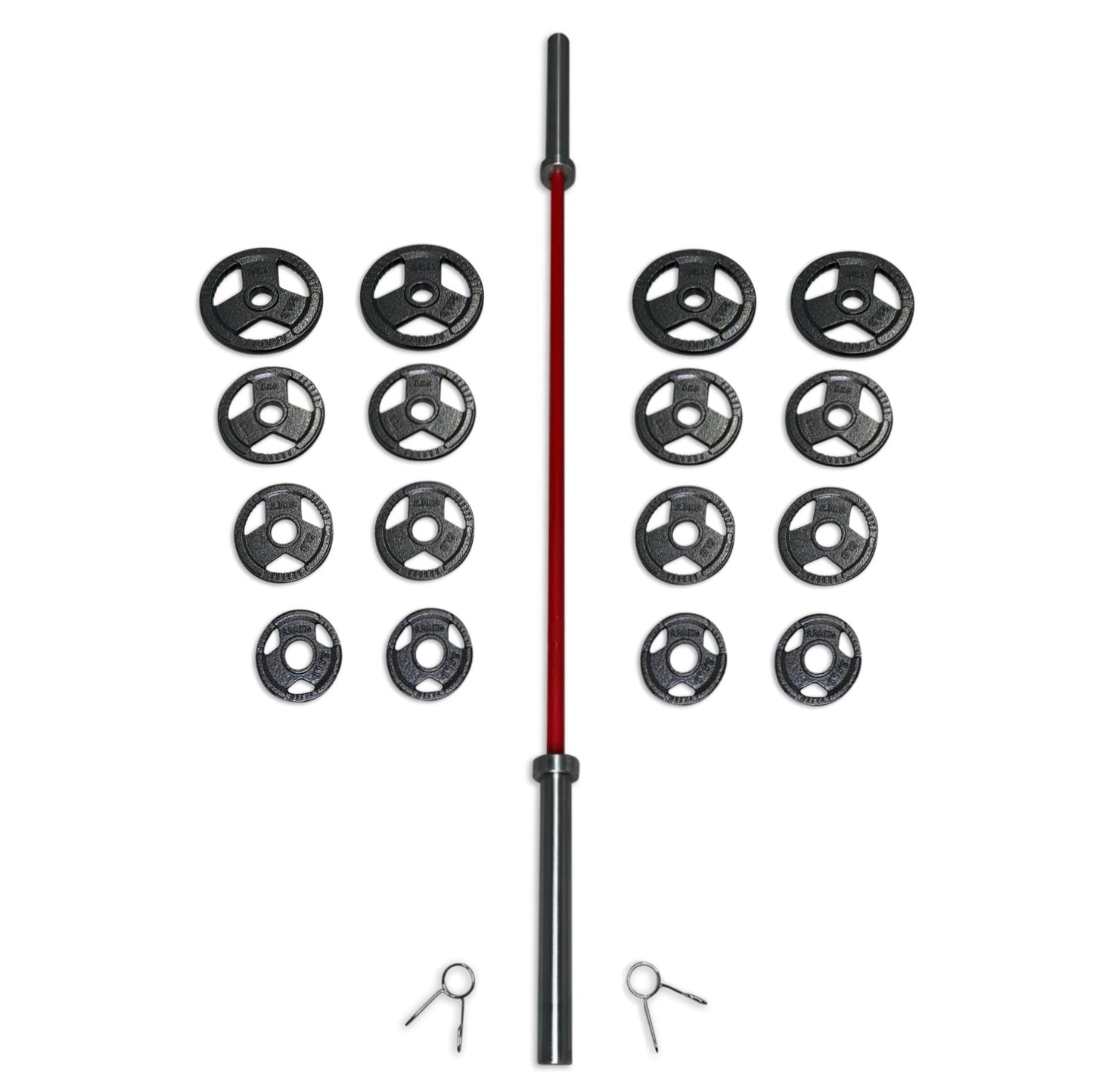 95kg Cast Iron Tri-Grip Barbell Set