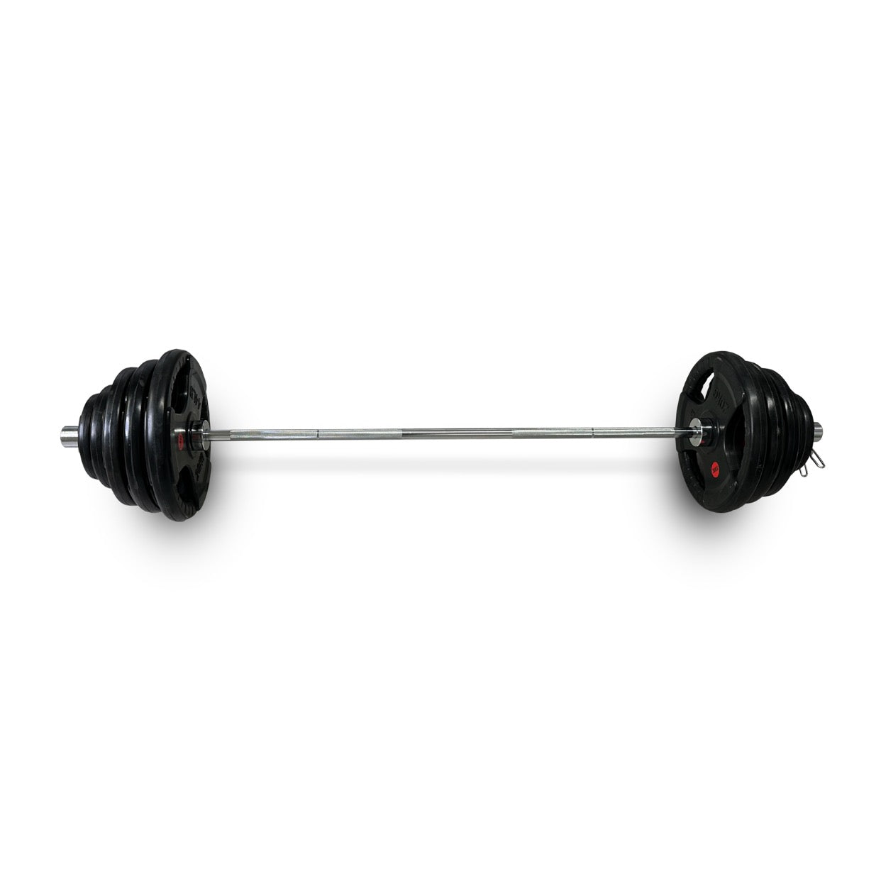 113-125kg Rubber Coated Tri-Grip Barbell Set
