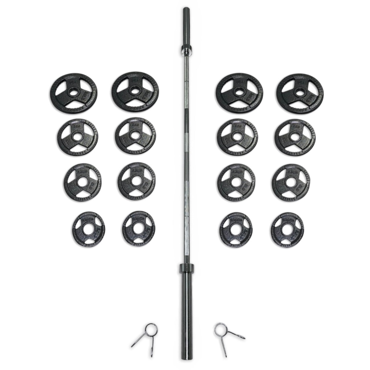 95kg Cast Iron Tri-Grip Barbell Set