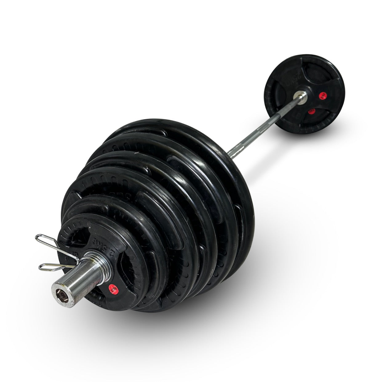 175kg Rubber Coated Tri-Grip Barbell Set