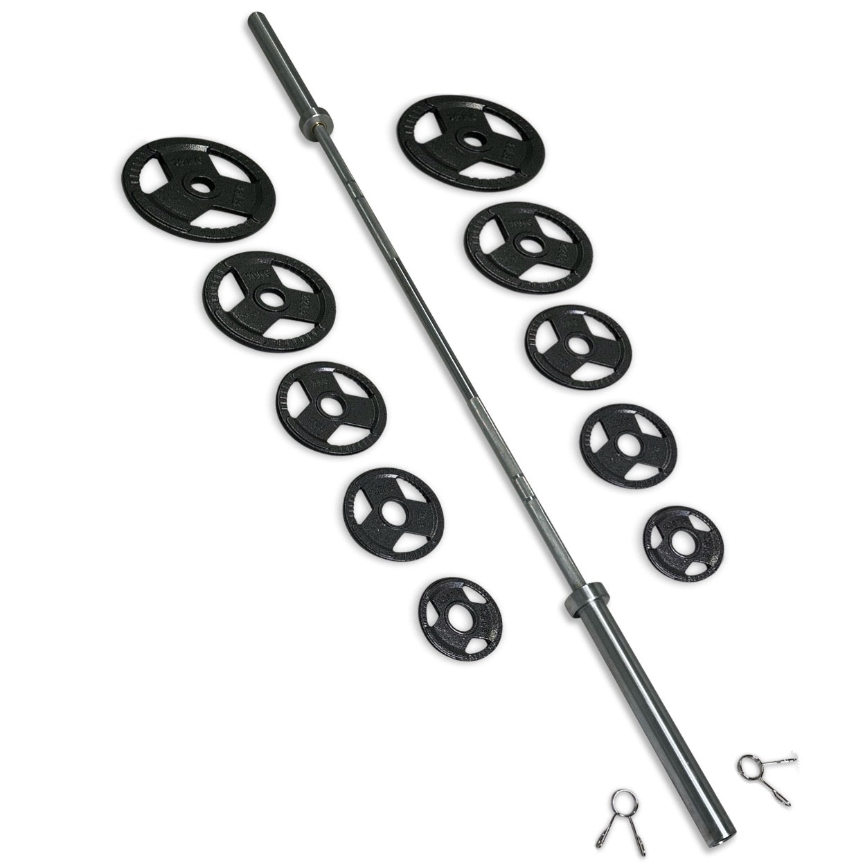 75-87.5kg Cast Iron Tri-Grip Barbell Set