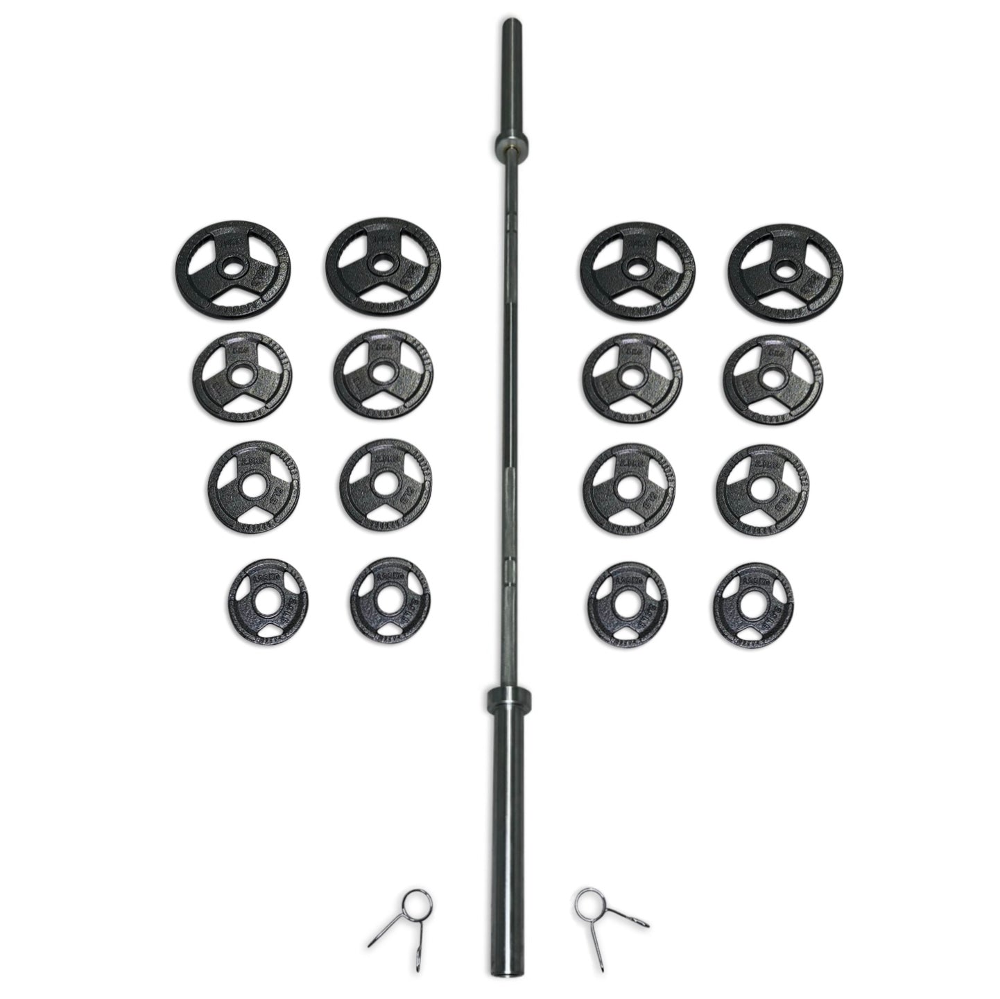 95kg Cast Iron Tri-Grip Barbell Set