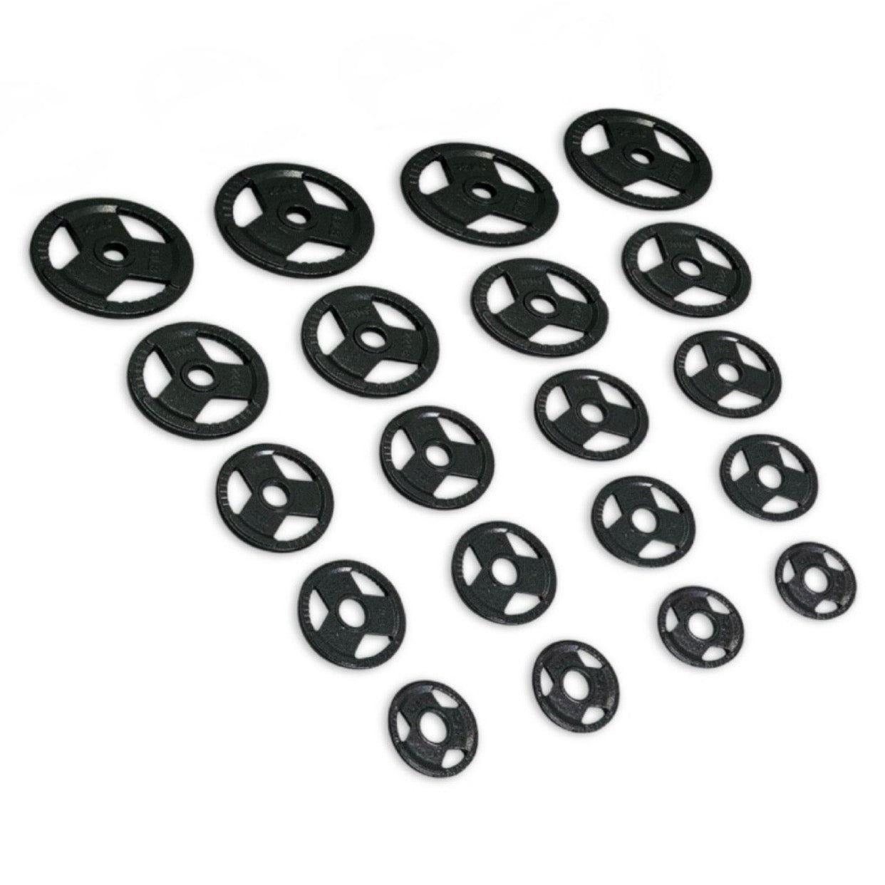 135kg Cast Iron Tri-Grip Plates Set
