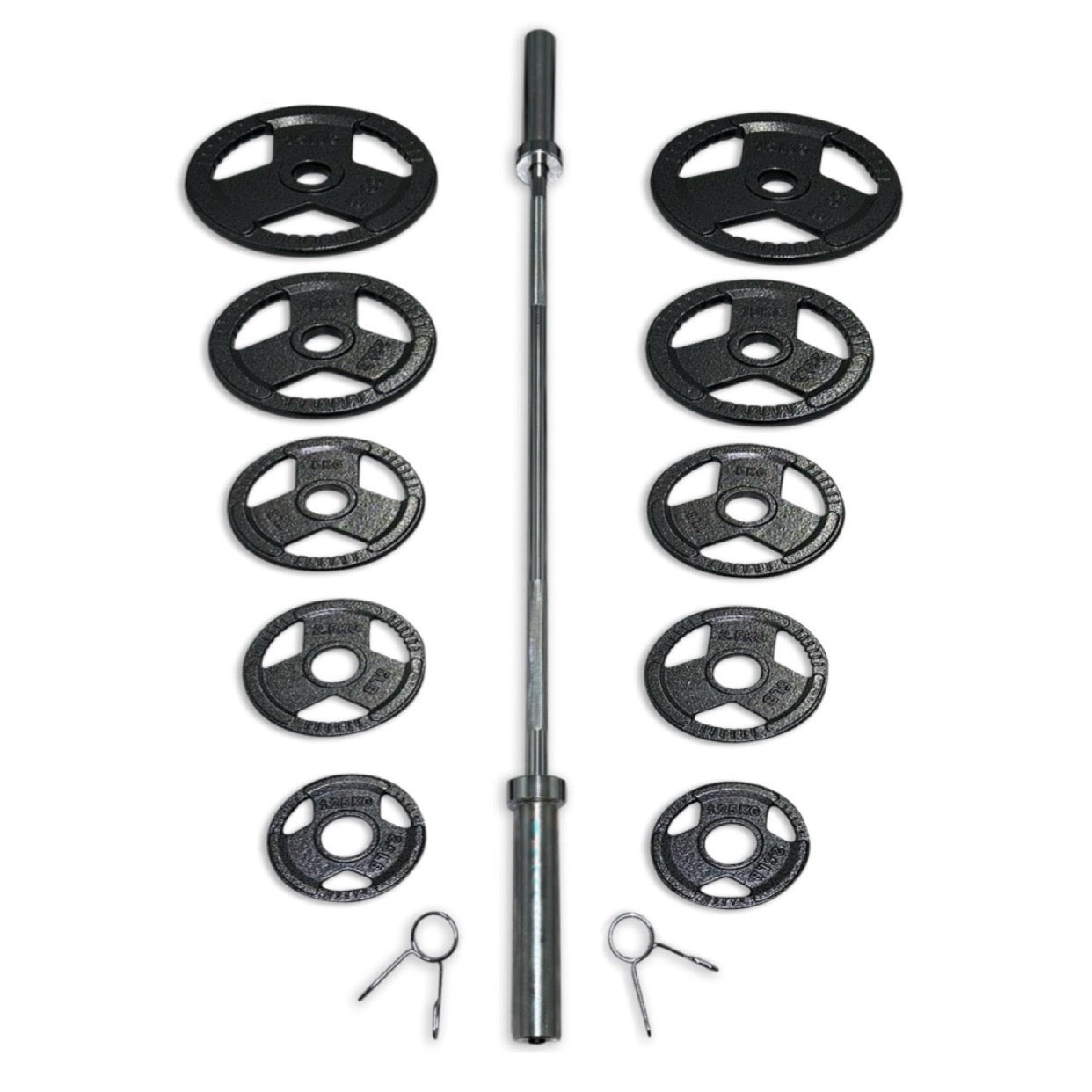 75-87.5kg Cast Iron Tri-Grip Barbell Set
