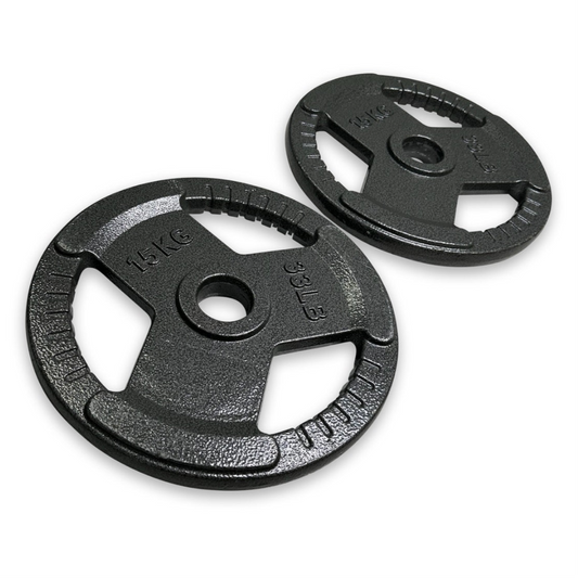2x 15kg Cast Iron Tri-Grip Plates