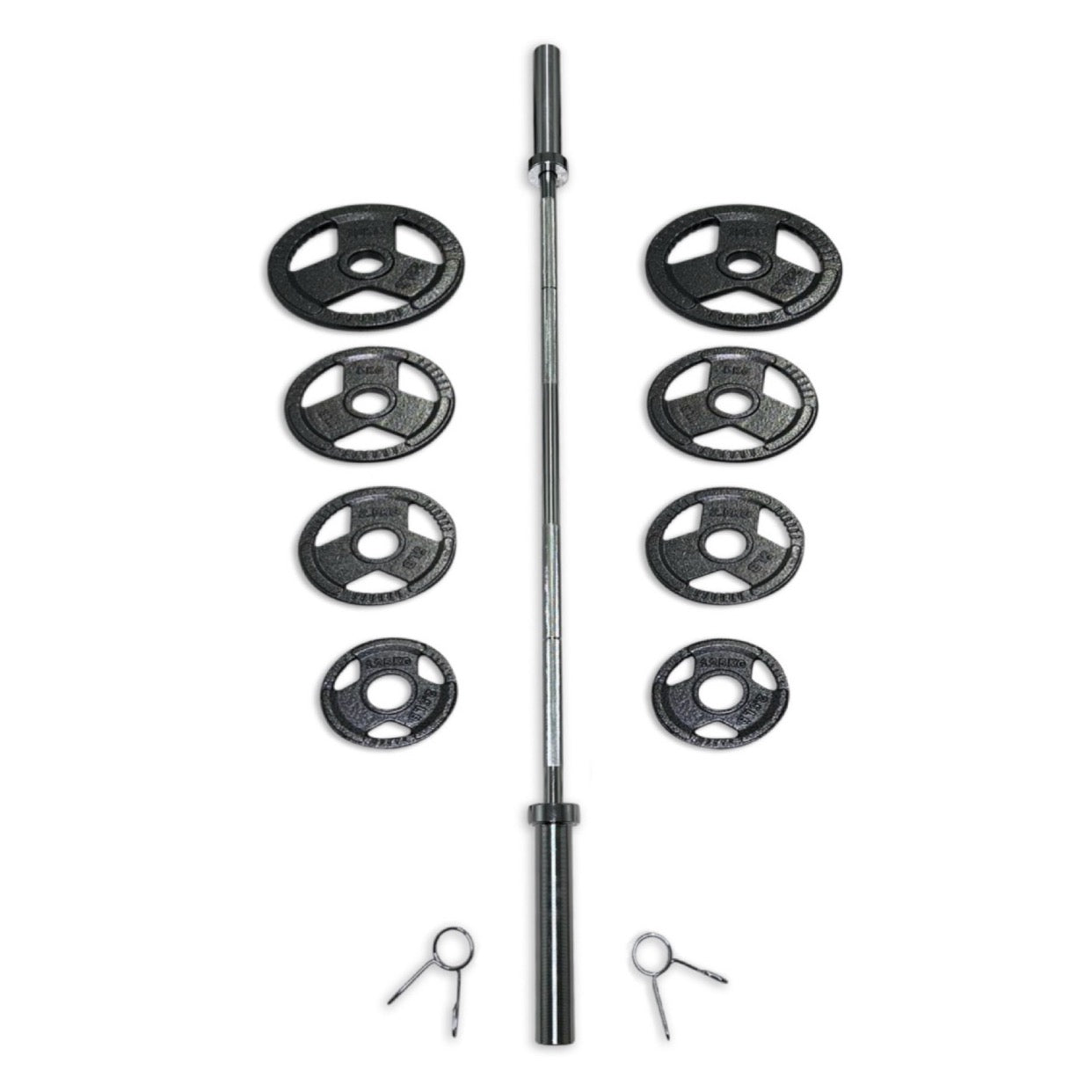 45-57.5kg Cast Iron Tri-Grip Barbell Set