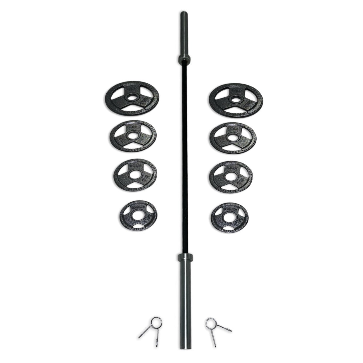 45-57.5kg Cast Iron Tri-Grip Barbell Set