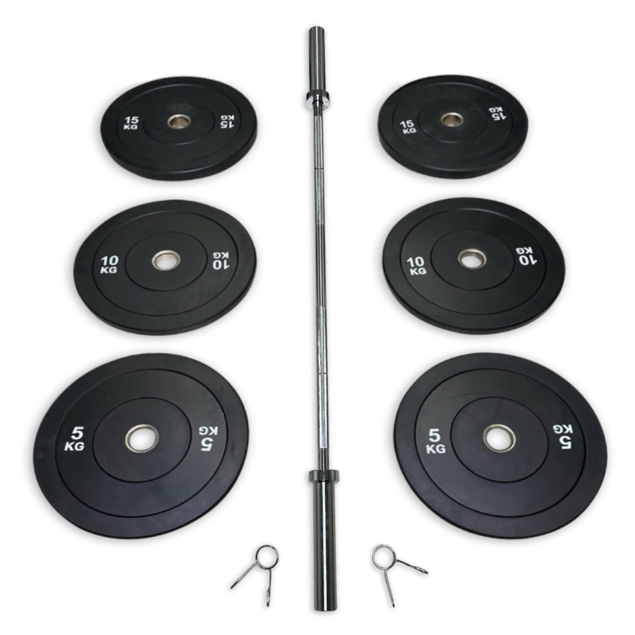68-80kg Bumper Barbell Set
