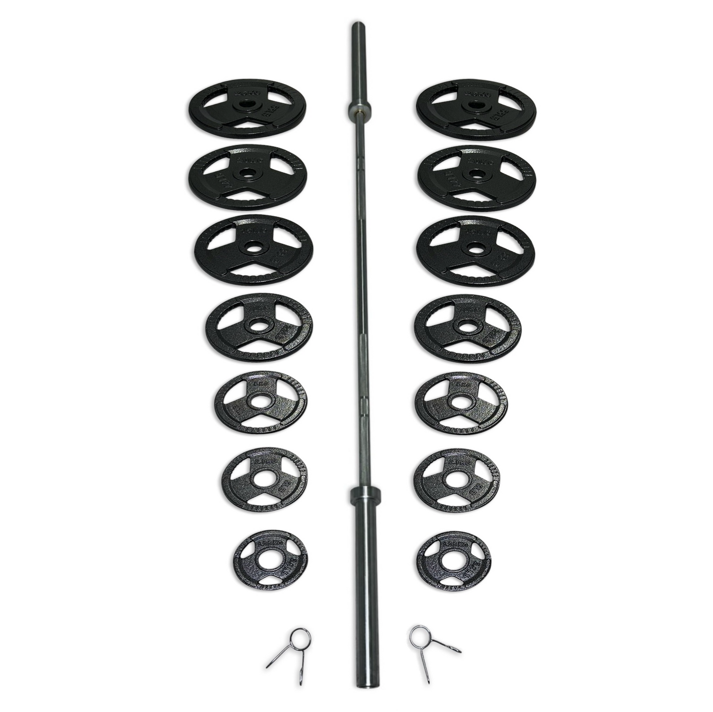 165-177.5kg Cast Iron Tri-Grip Barbell Set