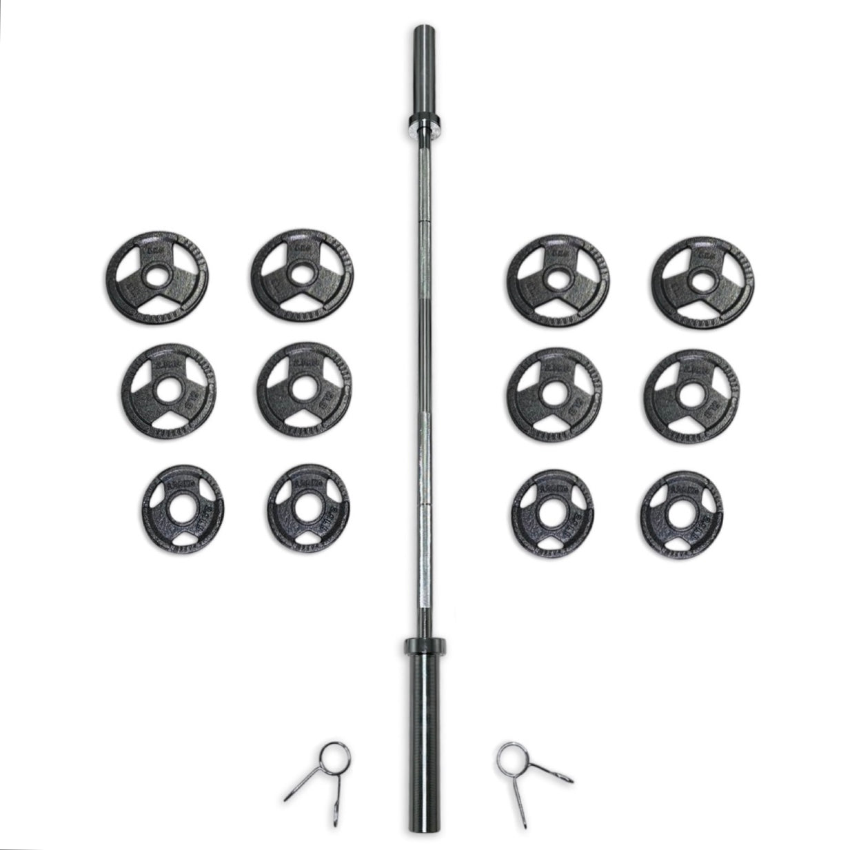 43-55kg Cast Iron Tri-Grip Barbell Set