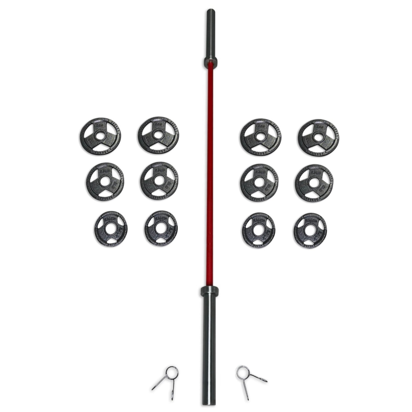 43-55kg Cast Iron Tri-Grip Barbell Set