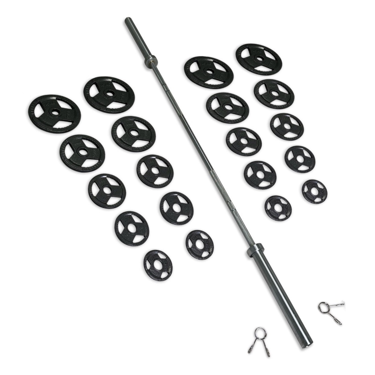 155kg Cast Iron Tri-Grip Barbell Set