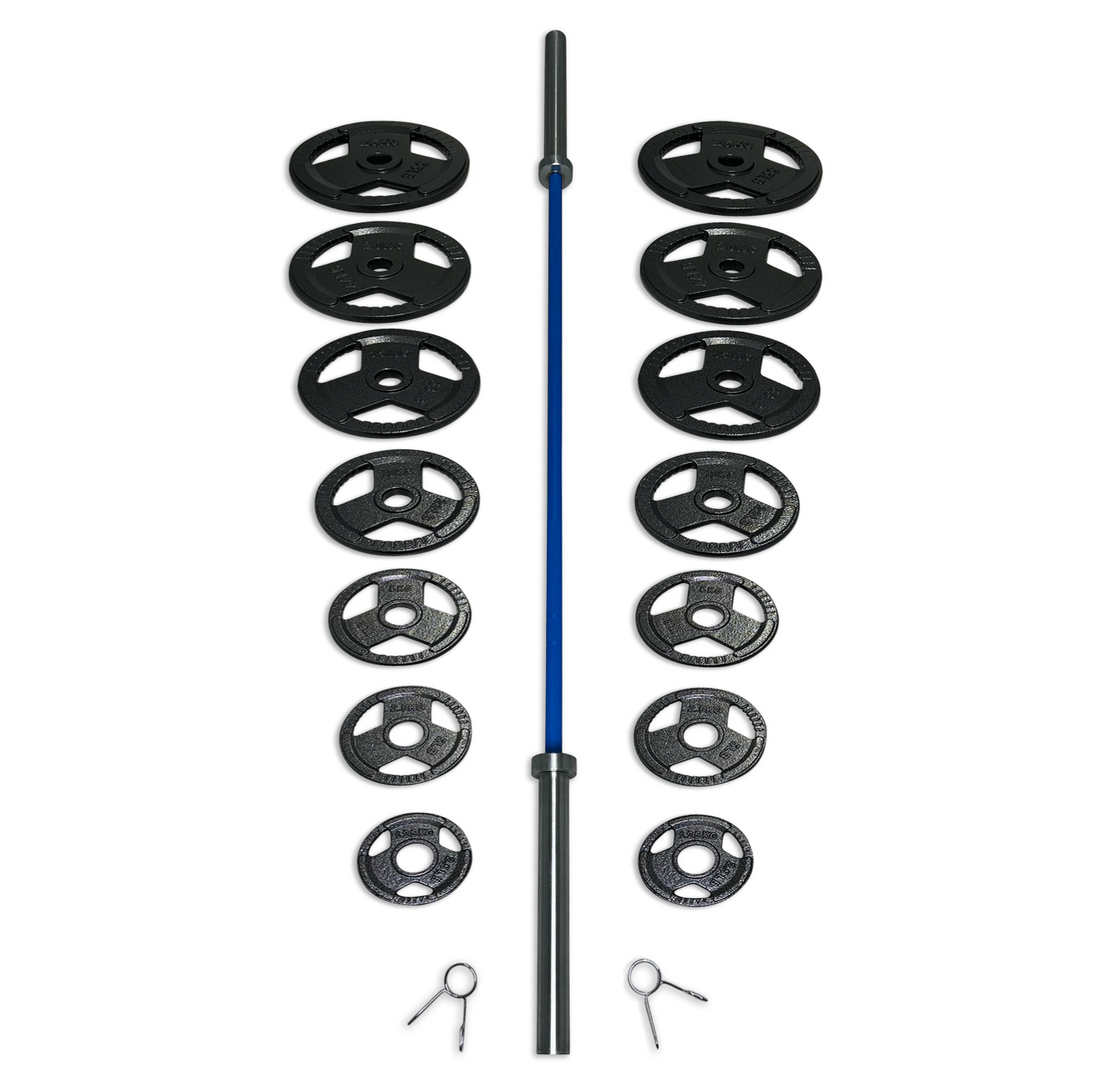 165-177.5kg Cast Iron Tri-Grip Barbell Set