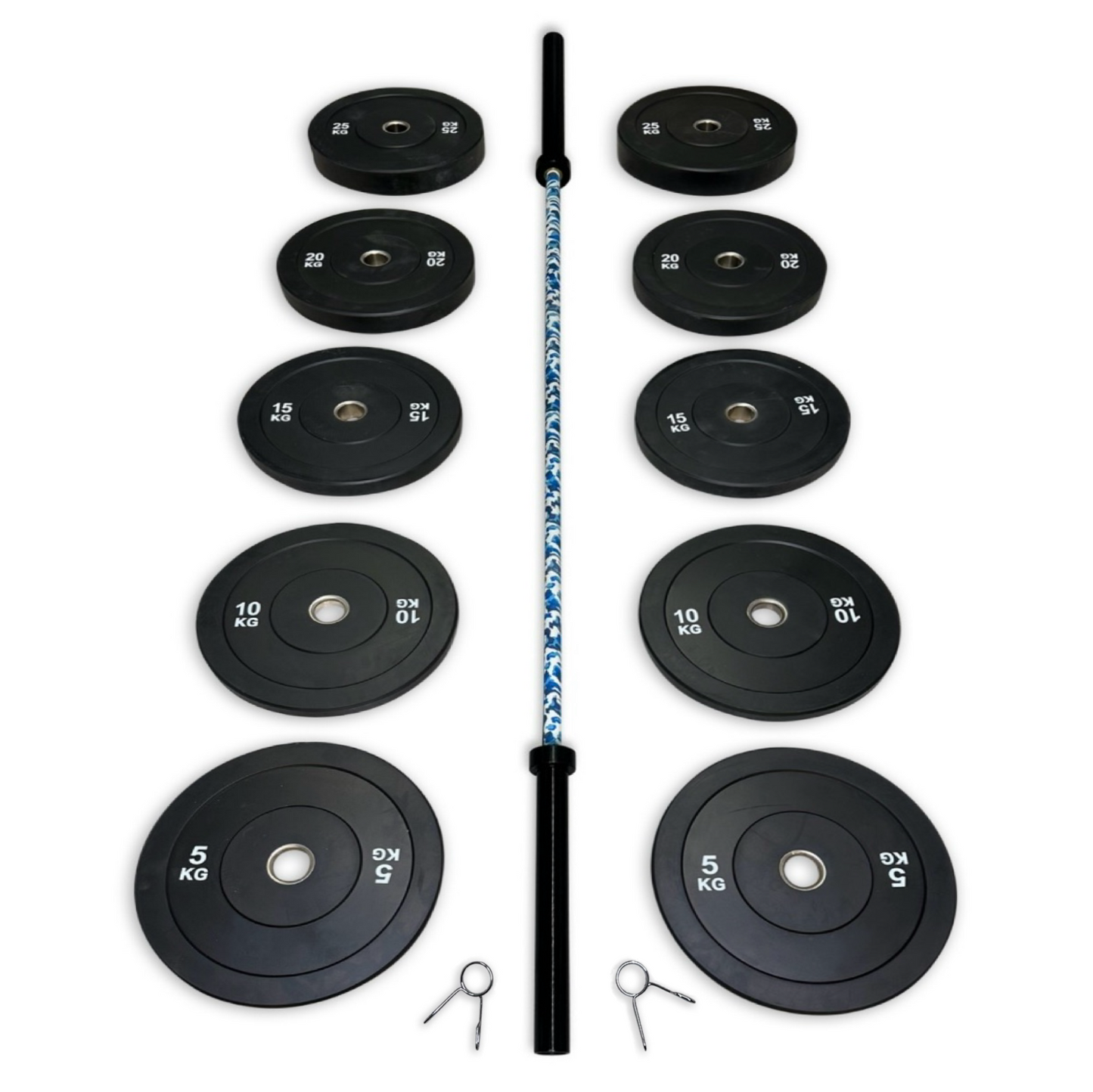 170kg Bumper Barbell Set