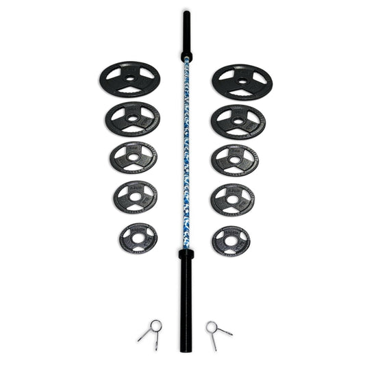 75-87.5kg Cast Iron Tri-Grip Barbell Set